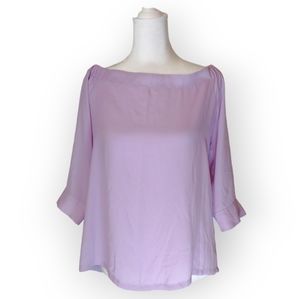 Banana Republic Lilac Purple Off Shoulder Half Sleeve Blouse Size Small